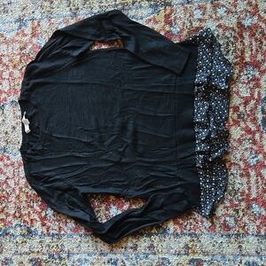 Loft XS sweater with shirt trim at hem